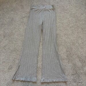 Love by Gap Ribbed Lounge Pants Womens S Gray Wide Leg Relaxed Casual Pajama